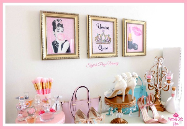 vintage chic diva wall prints