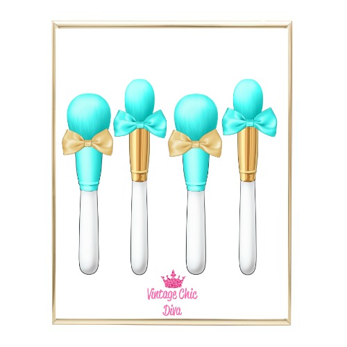 Aqua Glam Brush Set1 Wh Bg-