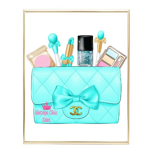 Aqua Glam Chanel Handbag22 Wh Bg-
