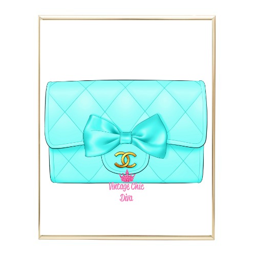 Aqua Glam Chanel Handbag2 Wh Bg-