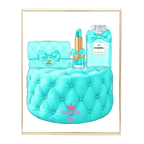 Aqua Glam Stool Set2 Wh Bg-