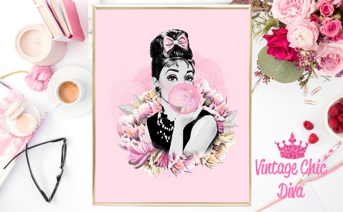 Audrey Floral Pink Background-
