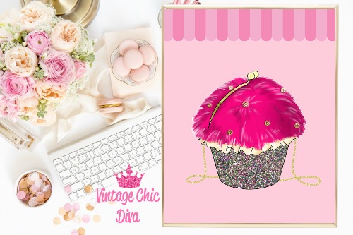Betsey Johnson Cupcake Purse Pink Awning Background-