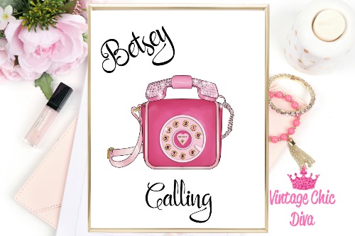 betsey johnson phone purse pink