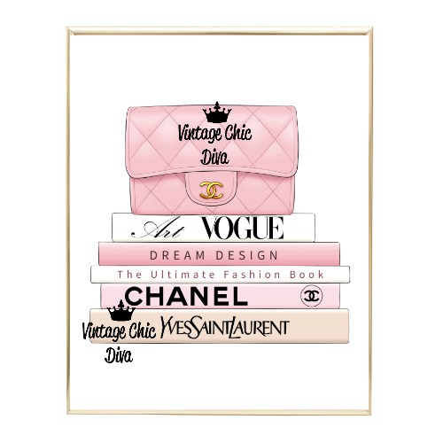 Blush Chanel Handbag Fashion Book Set1 Wh Bg-