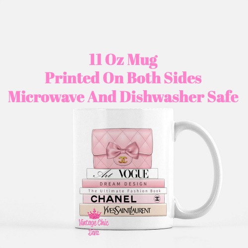 Blush Chanel Handbag Fashion Book Set2 Coffee Mug-