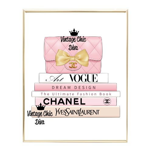 Blush Chanel Handbag Fashion Book Set3 Wh Bg-