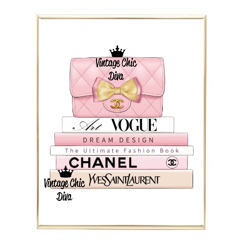 Blush Chanel Handbag Fashion Book Set4 Wh Bg-