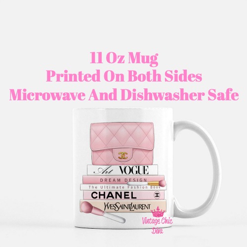 Blush Chanel Handbag Fashion Book Set6 Coffee Mug-