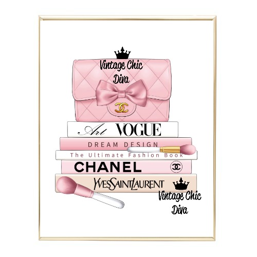 Blush Chanel Handbag Fashion Book Set7 Wh Bg-