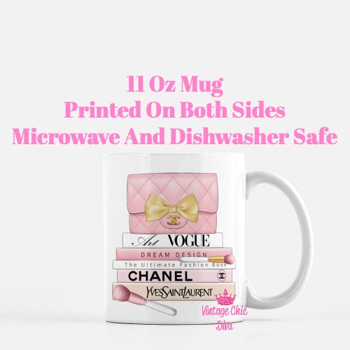 Blush Chanel Handbag Fashion Book Set8 Coffee Mug-