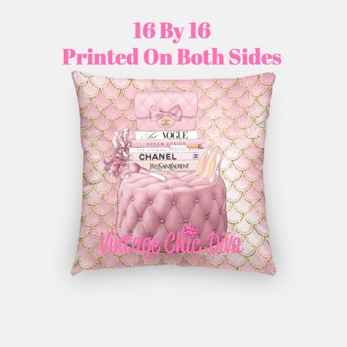 Blush Chanel Handbag Set11 Pillow Case-