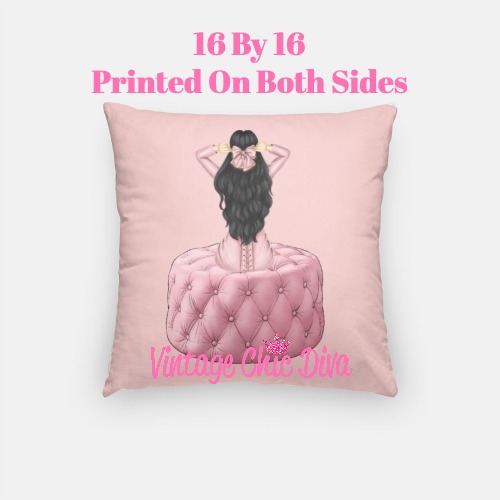 Blush Glam Fashion Girl10 Pillow Case-