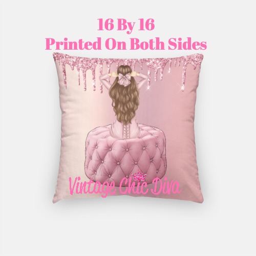 Blush Glam Fashion Girl5 Pillow Case-