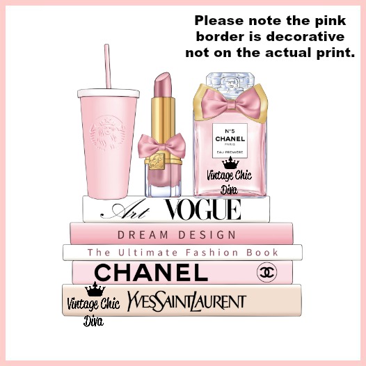 Chanel Perfume Starbucks Cup Fashion Wall Art Print