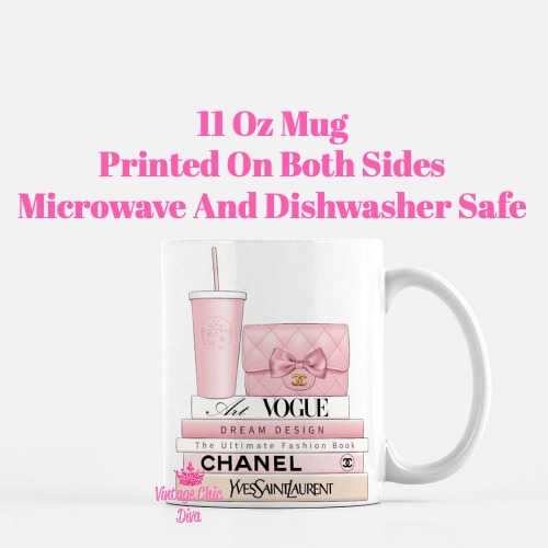 Blush Pink Chanel Starbucks Set2 Coffee Mug-