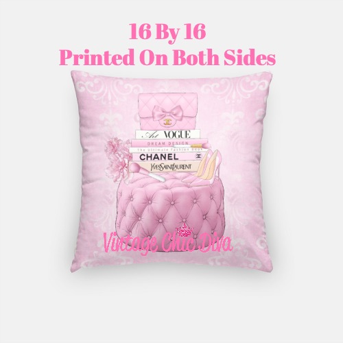 Chanel All The Fancy Pink Accessories Decor Throw Pillow - Horusteez