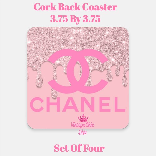 Chanel Logo Glitter Fashion Coasters
