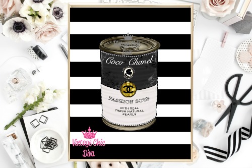 Coco Chanel Fashion Soup fashion wall art print.