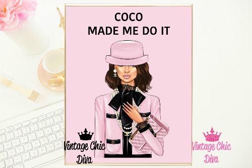 Coco Chanel Fashion wall art print.