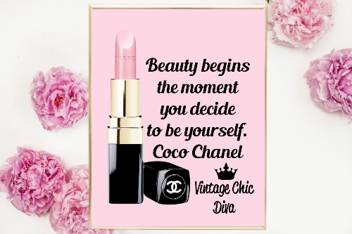 pink coco chanel wall decor