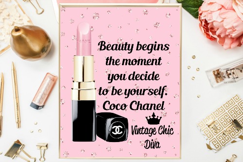 Coco Chanel Quote17 Pink Diamonds Background-
