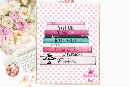 Fashion Books Pink Pink Dots White Background-