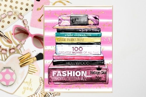 Fashion Books fashion wall art print.