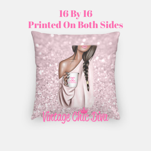 Fashion Coffee Girl4 Pillow Case-