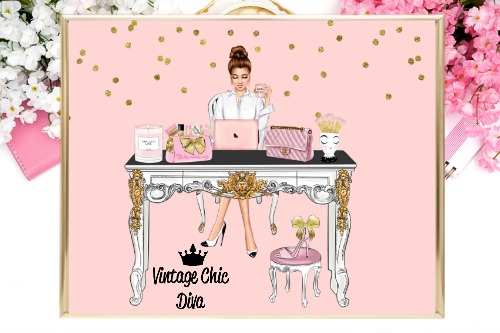Girl Boss Set9 Pink Gold Dots Background-