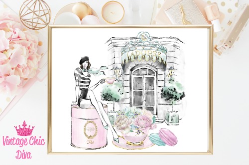Laduree Paris Store Set Girl White Background-
