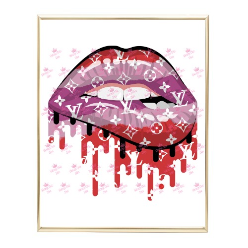 Louis Vuitton Lips Drip Fashion Wall Art Print