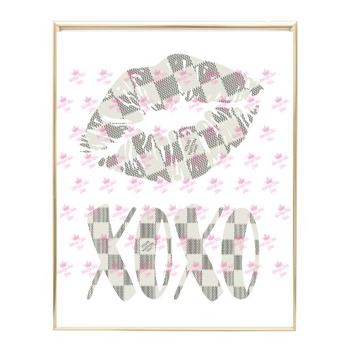 ❤️ Louis Vuitton painting red lips gold canvas print lv3