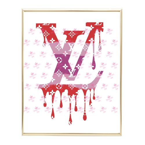 Louis Vuitton Dripping Logo Patter - Canvas Wall Art