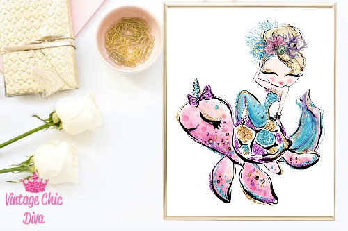 Mermaid Set White Background-