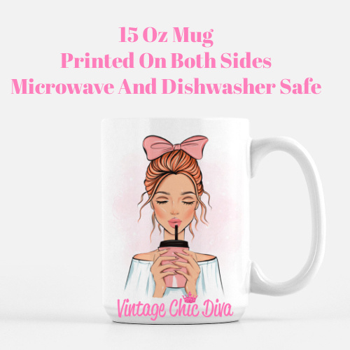 Pink Bow Coffee Girl4 Coffee Mug-