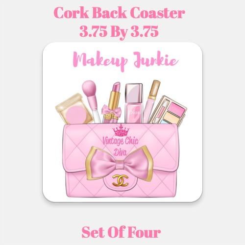 Pink Glam Handbag Makeup Set9 Coaster-