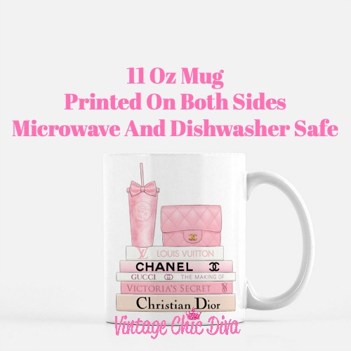 Pink Love Chanel Starbuck Set2 Coffee Mug-