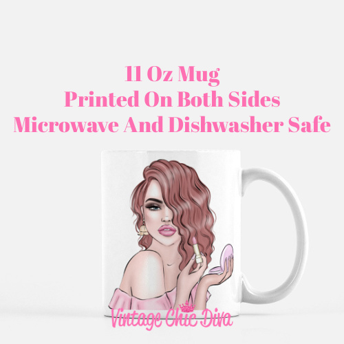 Pink Makeup Girl1 Coffee Mug-