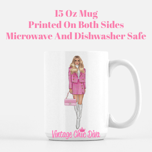 Pink Paris Girl1 Coffee Mug-