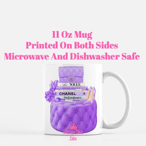 Purple Chanel Handbag Stool Set1 Coffee Mug-