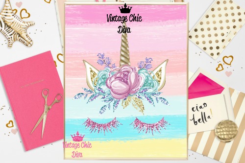 Unicorn Face20 Pastel Background-