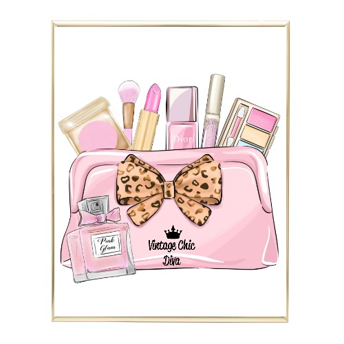 Animal Print Makeup Bag1 Wh Bg-