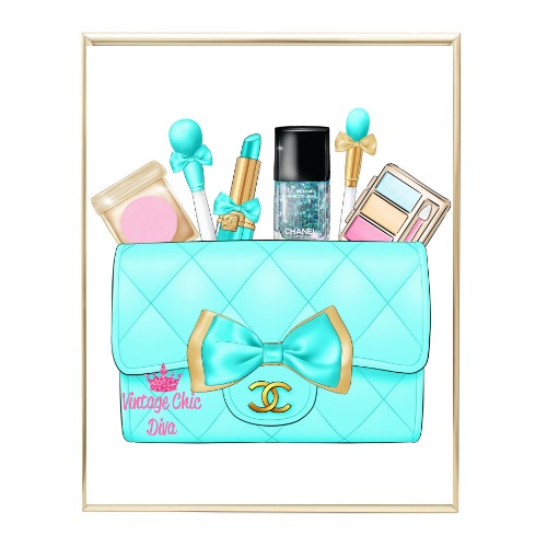 Aqua Glam Chanel Handbag25 Wh Bg-
