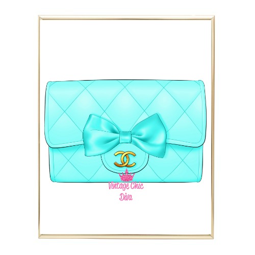 Aqua Glam Chanel Handbag2 Wh Bg-