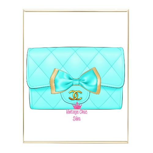 Aqua Glam Chanel Handbag5 Wh Bg-