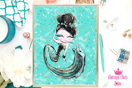 Audrey Mermaid Cig Green Green Background-