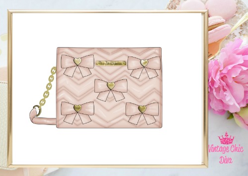 Betsey Johnson Blush Bow Purse White Background-