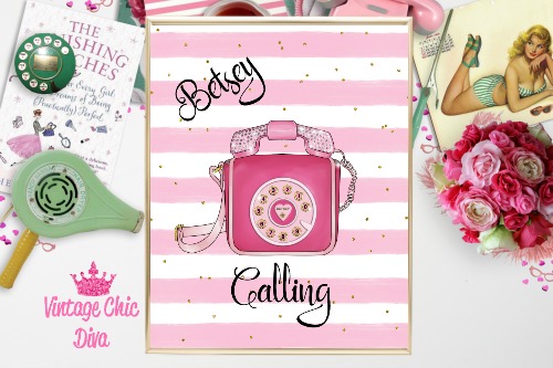 Betsey Johnson Pink Phone Purse Pink White Gold Dots Background-