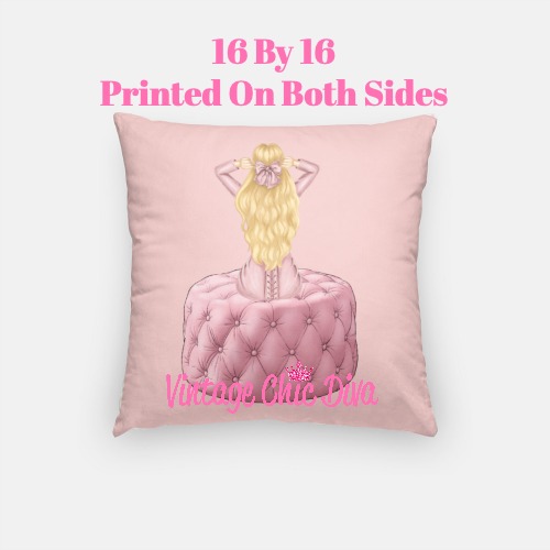 Blush Glam Fashion Girl11 Pillow Case-